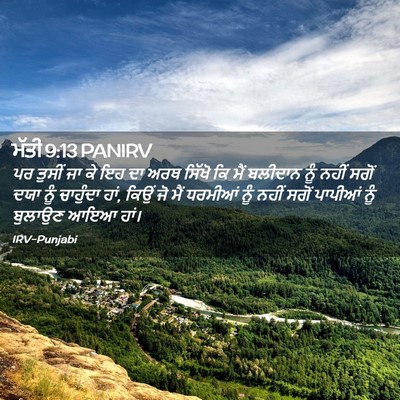 Picture 02 - ਮੱਤੀ 9:13 PANIRV - ਪਰ ਤੁਸੀਂ ਜਾ ਕੇ ਇਹ - Bible Verse Picture