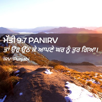 Picture 02 - ਮੱਤੀ 9:7 PANIRV - ਤਾਂ ਉਹ ਉੱਠ ਕੇ ਆਪਣੇ - Bible Verse Picture