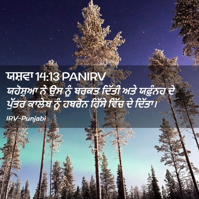 Picture 02 - ਯਸ਼ਵਾ 14:13 PANIRV - ਯਹੋਸ਼ੁਆ ਨੇ ਉਸ ਨੂੰ - Bible Verse Picture
