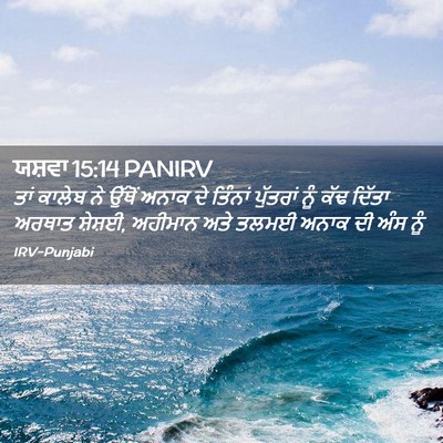 Picture 02 - ਯਸ਼ਵਾ 15:14 PANIRV - ਤਾਂ ਕਾਲੇਬ ਨੇ ਉੱਥੋਂ - Bible Verse Picture
