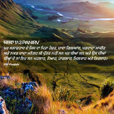 Picture 02 - ਯਸ਼ਵਾ 17:3 PANIRV - ਪਰ ਸਲਾਫ਼ਹਾਦ ਦੇ ਜਿਸ - Bible Verse Picture