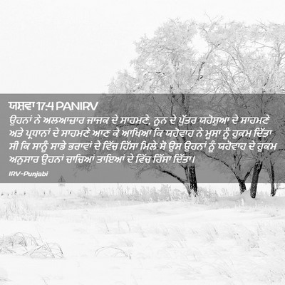 Picture 02 - ਯਸ਼ਵਾ 17:4 PANIRV - ਉਹਨਾਂ ਨੇ ਅਲਆਜ਼ਾਰ - Bible Verse Picture