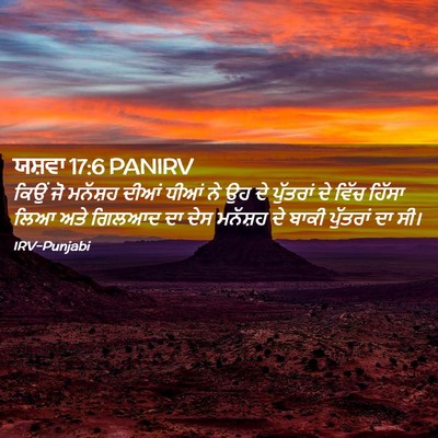 Picture 02 - ਯਸ਼ਵਾ 17:6 PANIRV - ਕਿਉਂ ਜੋ ਮਨੱਸ਼ਹ - Bible Verse Picture