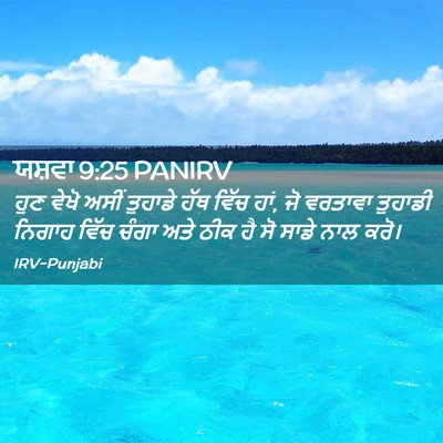 Picture 02 - ਯਸ਼ਵਾ 9:25 PANIRV - ਹੁਣ ਵੇਖੋ ਅਸੀਂ - Bible Verse Picture