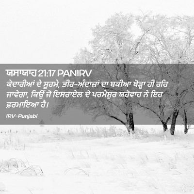 Picture 02 - ਯਸਾਯਾਹ 21:17 PANIRV - ਕੇਦਾਰੀਆਂ ਦੇ ਸੂਰਮੇ, - Bible Verse Picture