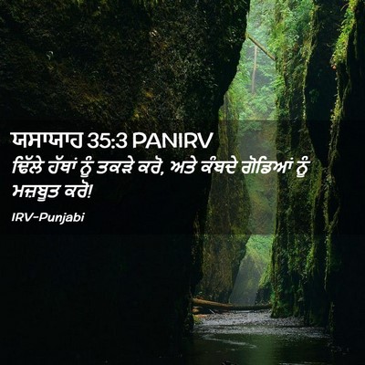 Picture 02 - ਯਸਾਯਾਹ 35:3 PANIRV - ਢਿੱਲੇ ਹੱਥਾਂ ਨੂੰ - Bible Verse Picture
