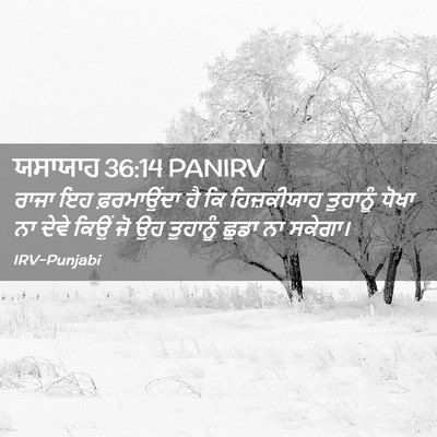 Picture 02 - ਯਸਾਯਾਹ 36:14 PANIRV - ਰਾਜਾ ਇਹ ਫ਼ਰਮਾਉਂਦਾ - Bible Verse Picture