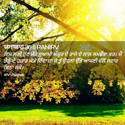 Picture 02 - ਯਸਾਯਾਹ 36:8 PANIRV - ਇਸ ਲਈ ਹੁਣ ਮੇਰੇ - Bible Verse Picture