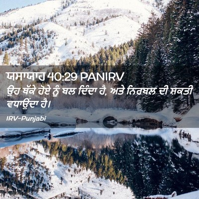 Picture 02 - ਯਸਾਯਾਹ 40:29 PANIRV - ਉਹ ਥੱਕੇ ਹੋਏ ਨੂੰ ਬਲ - Bible Verse Picture