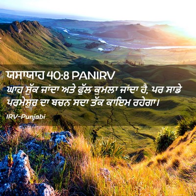 Picture 02 - ਯਸਾਯਾਹ 40:8 PANIRV - ਘਾਹ ਸੁੱਕ ਜਾਂਦਾ ਅਤੇ - Bible Verse Picture