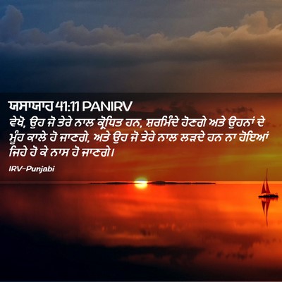 Picture 02 - ਯਸਾਯਾਹ 41:11 PANIRV - ਵੇਖੋ, ਉਹ ਜੋ ਤੇਰੇ - Bible Verse Picture