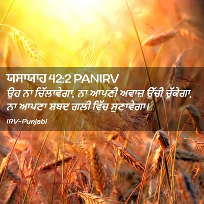 Picture 02 - ਯਸਾਯਾਹ 42:2 PANIRV - ਉਹ ਨਾ ਚਿੱਲਾਵੇਗਾ, ਨਾ - Bible Verse Picture