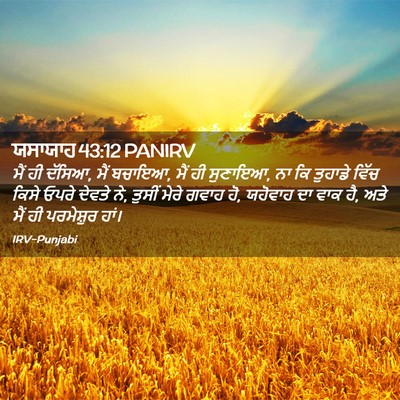 Picture 02 - ਯਸਾਯਾਹ 43:12 PANIRV - ਮੈਂ ਹੀ ਦੱਸਿਆ, ਮੈਂ - Bible Verse Picture