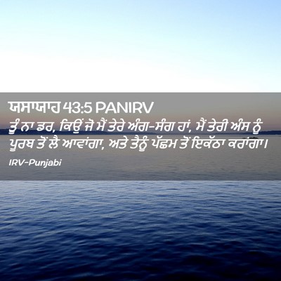 Picture 02 - ਯਸਾਯਾਹ 43:5 PANIRV - ਤੂੰ ਨਾ ਡਰ, ਕਿਉਂ ਜੋ - Bible Verse Picture