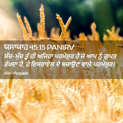 Picture 02 - ਯਸਾਯਾਹ 45:15 PANIRV - ਸੱਚ-ਮੁੱਚ ਤੂੰ ਹੀ - Bible Verse Picture