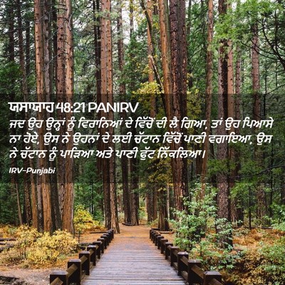 Picture 02 - ਯਸਾਯਾਹ 48:21 PANIRV - ਜਦ ਉਹ ਉਨ੍ਹਾਂ ਨੂੰ - Bible Verse Picture