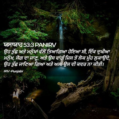 Picture 02 - ਯਸਾਯਾਹ 53:3 PANIRV - ਉਹ ਤੁੱਛ ਅਤੇ - Bible Verse Picture