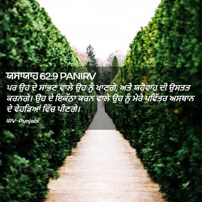 Picture 02 - ਯਸਾਯਾਹ 62:9 PANIRV - ਪਰ ਉਹ ਦੇ ਸਾਂਭਣ ਵਾਲੇ - Bible Verse Picture