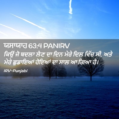 Picture 02 - ਯਸਾਯਾਹ 63:4 PANIRV - ਕਿਉਂ ਜੋ ਬਦਲਾ ਲੈਣ ਦਾ - Bible Verse Picture