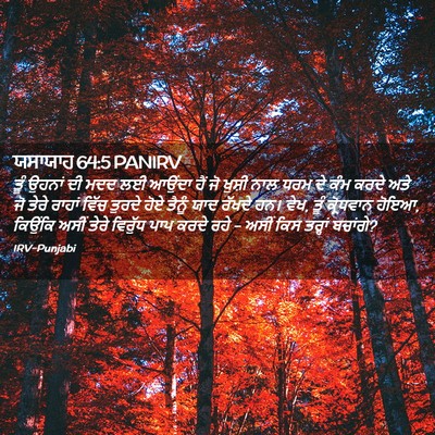 Picture 02 - ਯਸਾਯਾਹ 64:5 PANIRV - ਤੂੰ ਉਹਨਾਂ ਦੀ ਮਦਦ ਲਈ - Bible Verse Picture