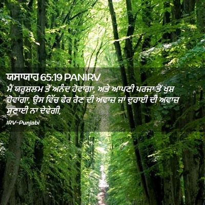 Picture 02 - ਯਸਾਯਾਹ 65:19 PANIRV - ਮੈਂ ਯਰੂਸ਼ਲਮ ਤੋਂ - Bible Verse Picture