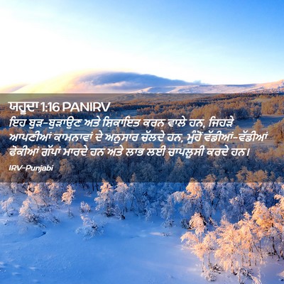 Picture 02 - ਯਹੂਦਾ 1:16 PANIRV - ਇਹ ਬੁੜ-ਬੁੜਾਉਣ ਅਤੇ - Bible Verse Picture
