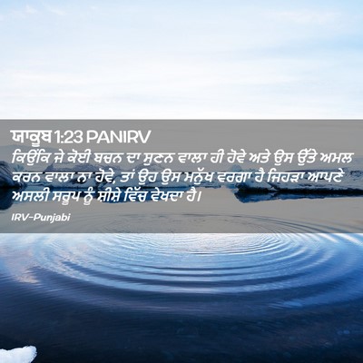 Picture 02 - ਯਾਕੂਬ 1:23 PANIRV - ਕਿਉਂਕਿ ਜੇ ਕੋਈ ਬਚਨ - Bible Verse Picture