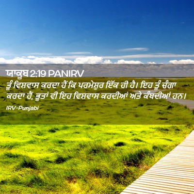 Picture 02 - ਯਾਕੂਬ 2:19 PANIRV - ਤੂੰ ਵਿਸ਼ਵਾਸ ਕਰਦਾ - Bible Verse Picture
