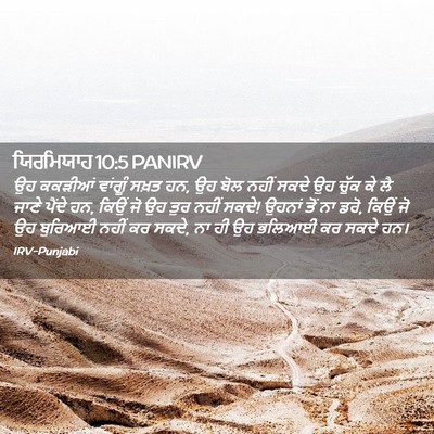 Picture 02 - ਯਿਰਮਿਯਾਹ 10:5 PANIRV - ਉਹ ਕਕੜੀਆਂ ਵਾਂਗੂੰ - Bible Verse Picture