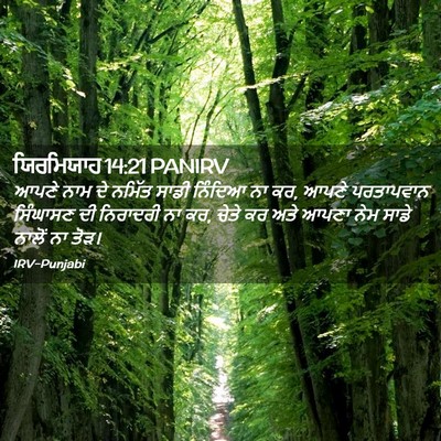 Picture 02 - ਯਿਰਮਿਯਾਹ 14:21 PANIRV - ਆਪਣੇ ਨਾਮ ਦੇ ਨਮਿੱਤ - Bible Verse Picture