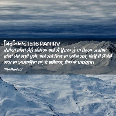 Picture 02 - ਯਿਰਮਿਯਾਹ 15:16 PANIRV - ਤੇਰੀਆਂ ਗੱਲਾਂ - Bible Verse Picture