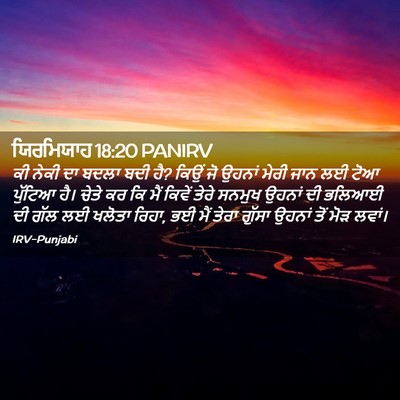 Picture 02 - ਯਿਰਮਿਯਾਹ 18:20 PANIRV - ਕੀ ਨੇਕੀ ਦਾ ਬਦਲਾ ਬਦੀ - Bible Verse Picture