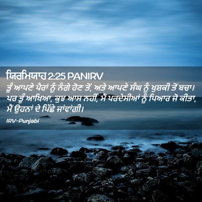 Picture 02 - ਯਿਰਮਿਯਾਹ 2:25 PANIRV - ਤੂੰ ਆਪਣੇ ਪੈਰਾਂ ਨੂੰ - Bible Verse Picture