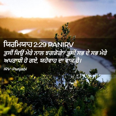 Picture 02 - ਯਿਰਮਿਯਾਹ 2:29 PANIRV - ਤੁਸੀਂ ਕਿਉਂ ਮੇਰੇ - Bible Verse Picture