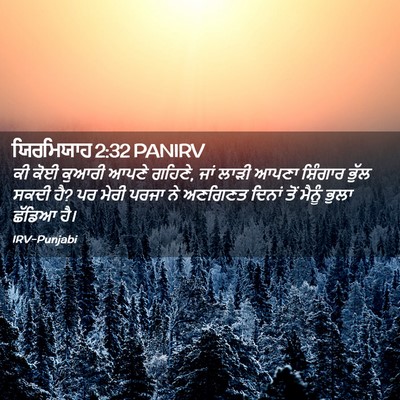 Picture 02 - ਯਿਰਮਿਯਾਹ 2:32 PANIRV - ਕੀ ਕੋਈ ਕੁਆਰੀ ਆਪਣੇ - Bible Verse Picture