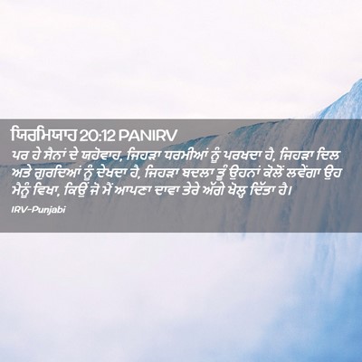 Picture 02 - ਯਿਰਮਿਯਾਹ 20:12 PANIRV - ਪਰ ਹੇ ਸੈਨਾਂ ਦੇ - Bible Verse Picture