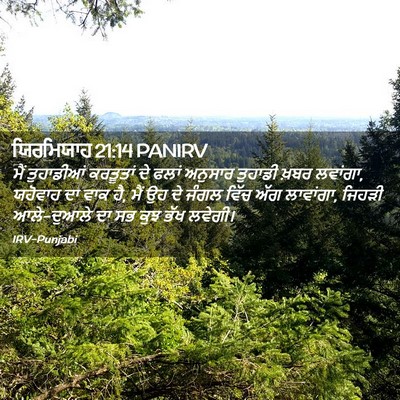 Picture 02 - ਯਿਰਮਿਯਾਹ 21:14 PANIRV - ਮੈਂ ਤੁਹਾਡੀਆਂ - Bible Verse Picture