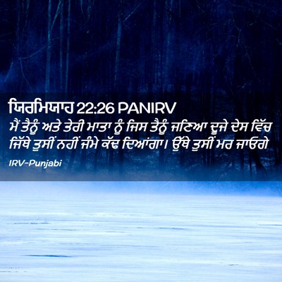 Picture 02 - ਯਿਰਮਿਯਾਹ 22:26 PANIRV - ਮੈਂ ਤੈਨੂੰ ਅਤੇ ਤੇਰੀ - Bible Verse Picture