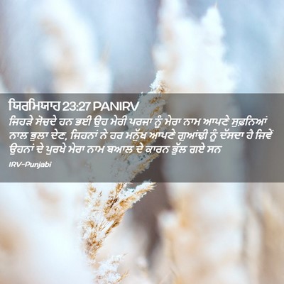 Picture 02 - ਯਿਰਮਿਯਾਹ 23:27 PANIRV - ਜਿਹੜੇ ਸੋਚਦੇ ਹਨ ਭਈ - Bible Verse Picture