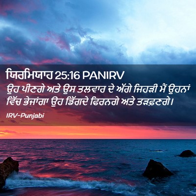 Picture 02 - ਯਿਰਮਿਯਾਹ 25:16 PANIRV - ਉਹ ਪੀਣਗੇ ਅਤੇ ਉਸ - Bible Verse Picture