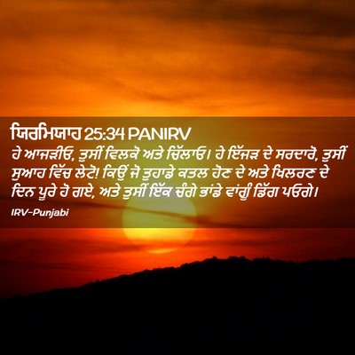 Picture 02 - ਯਿਰਮਿਯਾਹ 25:34 PANIRV - ਹੇ ਆਜੜੀਓ, ਤੁਸੀਂ - Bible Verse Picture