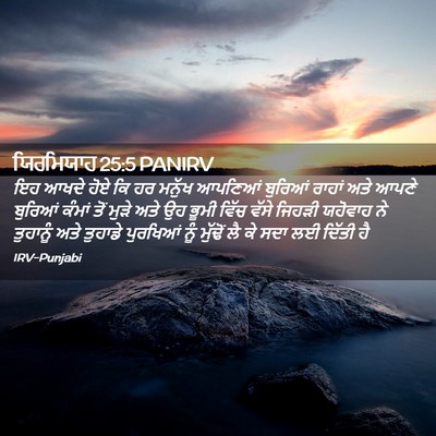 Picture 02 - ਯਿਰਮਿਯਾਹ 25:5 PANIRV - ਇਹ ਆਖਦੇ ਹੋਏ ਕਿ ਹਰ - Bible Verse Picture
