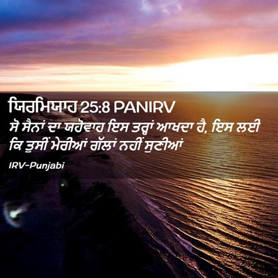 Picture 02 - ਯਿਰਮਿਯਾਹ 25:8 PANIRV - ਸੋ ਸੈਨਾਂ ਦਾ ਯਹੋਵਾਹ - Bible Verse Picture