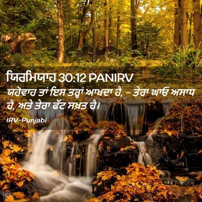 Picture 02 - ਯਿਰਮਿਯਾਹ 30:12 PANIRV - ਯਹੋਵਾਹ ਤਾਂ ਇਸ - Bible Verse Picture