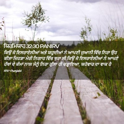 Picture 02 - ਯਿਰਮਿਯਾਹ 32:30 PANIRV - ਕਿਉਂ ਜੋ ਇਸਰਾਏਲੀਆਂ - Bible Verse Picture