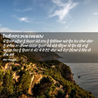 Picture 02 - ਯਿਰਮਿਯਾਹ 34:18 PANIRV - ਮੈਂ ਉਹਨਾਂ ਮਨੁੱਖਾਂ - Bible Verse Picture