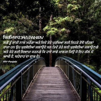 Picture 02 - ਯਿਰਮਿਯਾਹ 34:5 PANIRV - ਸਗੋਂ ਤੂੰ ਸ਼ਾਂਤੀ - Bible Verse Picture