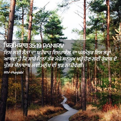 Picture 02 - ਯਿਰਮਿਯਾਹ 35:19 PANIRV - ਇਸ ਲਈ ਸੈਨਾਂ ਦਾ - Bible Verse Picture