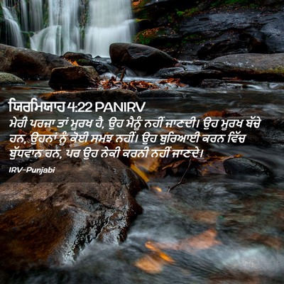 Picture 02 - ਯਿਰਮਿਯਾਹ 4:22 PANIRV - ਮੇਰੀ ਪਰਜਾ ਤਾਂ ਮੂਰਖ - Bible Verse Picture