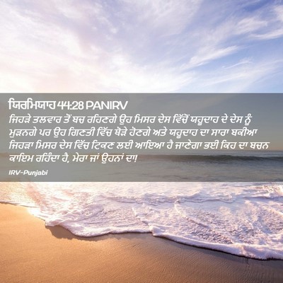 Picture 02 - ਯਿਰਮਿਯਾਹ 44:28 PANIRV - ਜਿਹੜੇ ਤਲਵਾਰ ਤੋਂ ਬਚ - Bible Verse Picture
